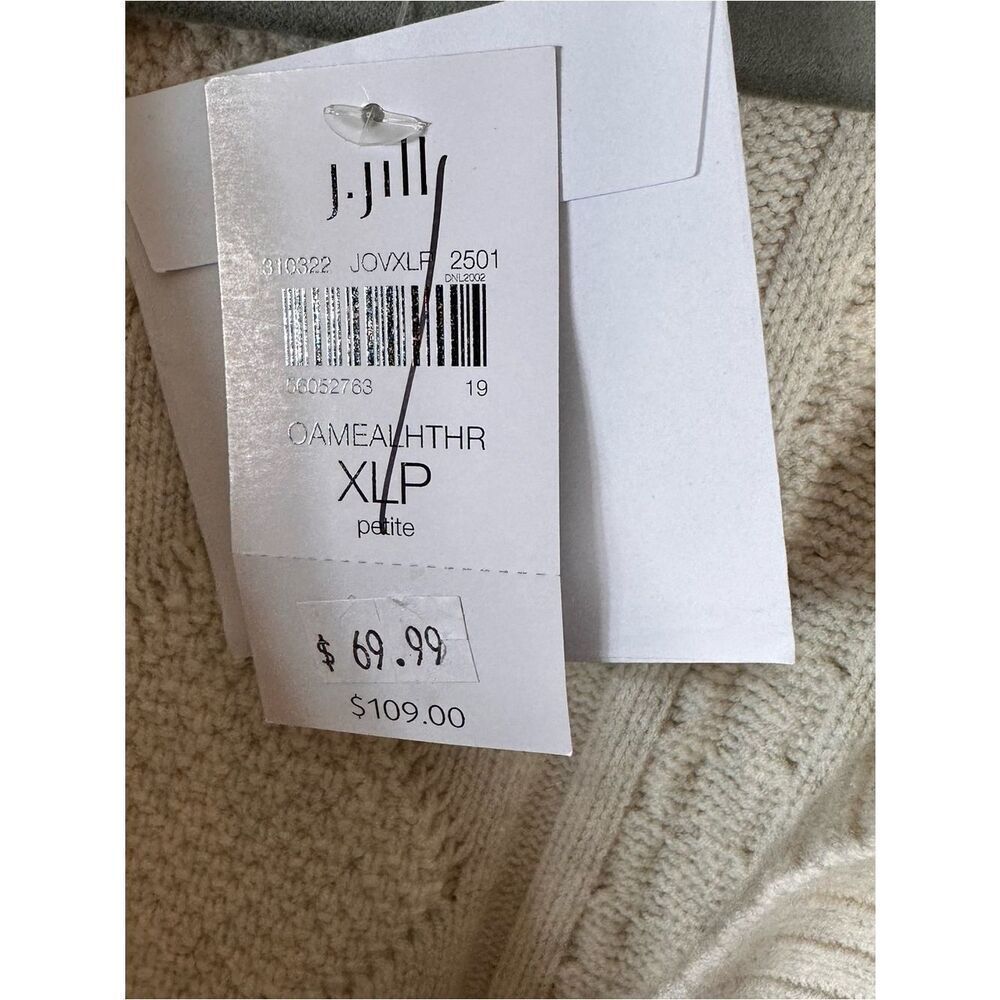 J. Jill Cream Cable-Knit Shawl Collar Cardigan - Picture 5 of 12